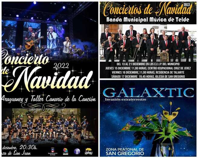 Carteles anunciadores de los actos de este sabado en Telde/TA.